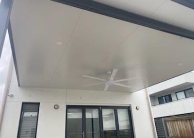 Stratco Cooldek Flat Pergola with Downlights and Outdoor Fan, Oran Park